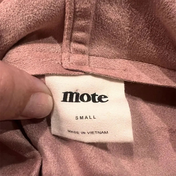 Mote Women's Drape Front Jacket Pink Size S Asymmetrical Zip Casual - Picture 8 of 9